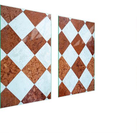 PLAQUE DE PROTECTION EN VERRE POUR POÊLE 75x52 MOSAÏQUE (1/5)