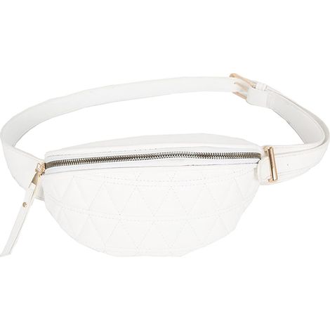 Sac de ceinture en cuir PU imperméable à la mode pour dames (blanc),