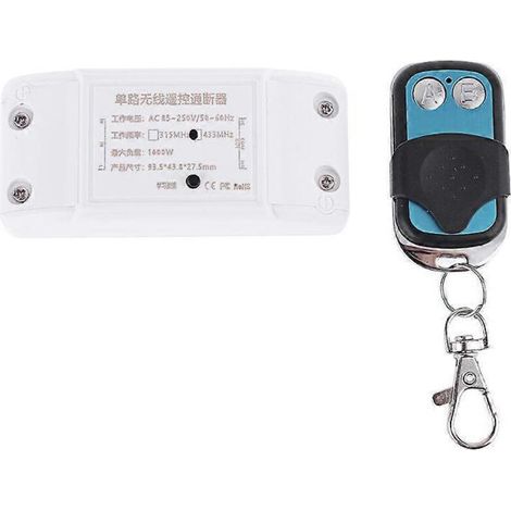 Télécommande 2 canaux AC85-250V à 2 boutons en métal pour contrôleur à clé et interrupteur à lumière unique