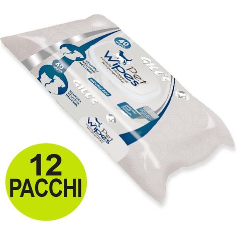 OFFRE 12 paquets de 40 lingettes humides neutres pour chiens et chats