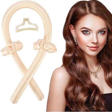 Haarband mit Lockenwicklern ohne Hitze, Lockenwickler ohne Hitze, Styling-Tools für langes Haar (gelb) (1/3)