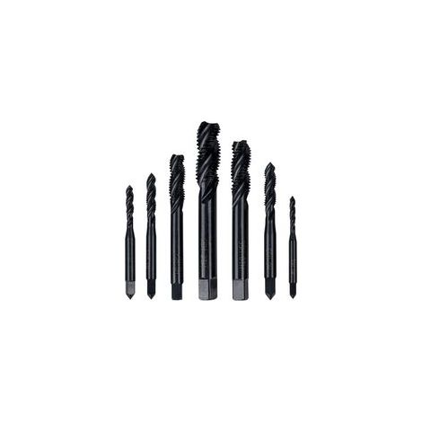 Jeu de 7 Tarauds Hélicoïdaux HSS Assortiment de Tarauds M3 à M12 pour Filetage Métal, Plastique et Bois