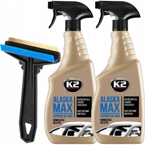 2x líquido descongelante K2 Alaska de 700 ml + rascador de hielo para descongelar ventanas (1/5)
