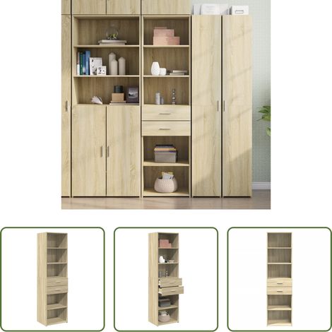 Hochbeistellschrank - Highboard Sonoma-Eiche 50x42,5x185 cm Holzwerkstoff (1/5)
