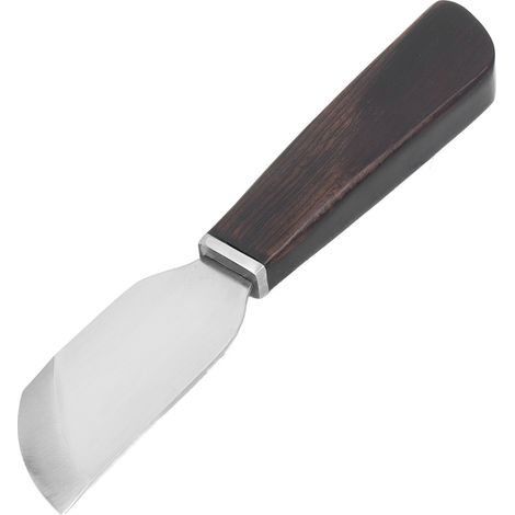 Couteau à cuir avec lame biseautée en acier inoxydable, manche en bois et finition brillante  couteau à éplucher pour le bricolage, idéal pour les travaux manuels en cuir. (1/5)