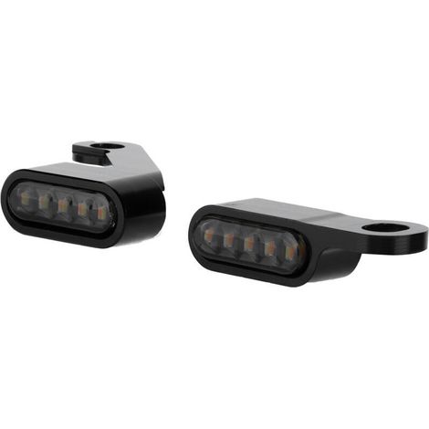 LED-Kurvenblinker für Motorräder, 2 Stück, hitzebeständig, wasserdicht, Aluminiumlegierung, Lenkerbeleuchtung, Universalzubehör (schwarzer Spiegel). (1/4)