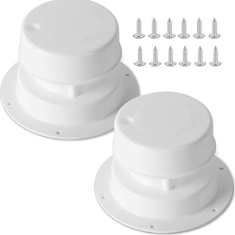 Lot de 2 kits de couvercles et vis pour aérateurs de toit de camping-car, capuchons d'aération de rechange pour la plomberie de camping-car (blanc). (1/5)