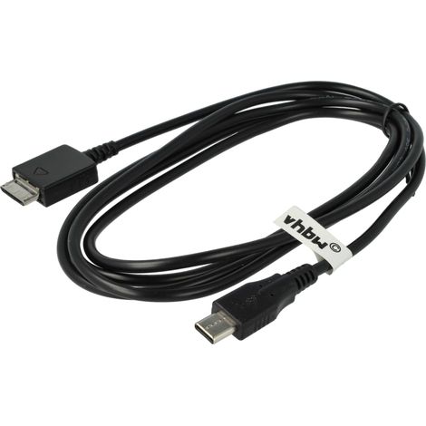 vhbw USB-C Data Cable compatible with Sony Walkman NWZ-S738F, NWZ-S738FBNC, NWZ-S718FBNC, NWZ-S736F, NWZ-S736FBNC MP3 Player Black, 150 cm (1/4)