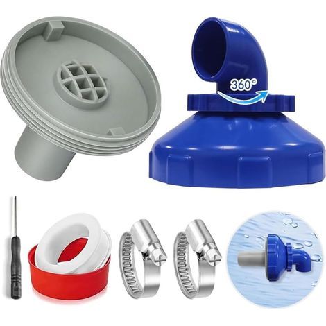 Buse Rotative 360° pour Piscine Intex et Bestway – Raccord d’Entrée et de Sortie en Acier Inoxydable – Accessoire Piscine Extérieure (1/4)