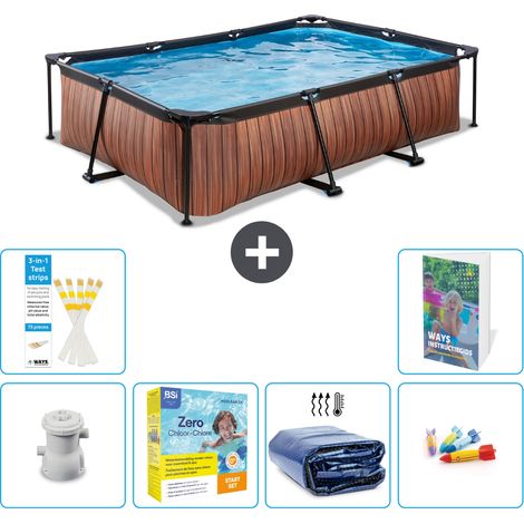 Exit-toys Piscina Exit Rectangular - Efecto madera - 300x200x65 cm - 7-piezas  S181 (1/5)