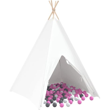 Maison Exclusive - Teepee Zelt Weiß 120 x 120 x 150 cm Stoff und