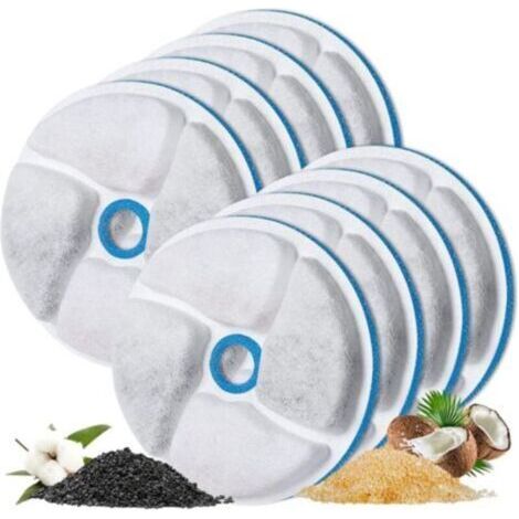 Pair Lot de 8 filtres pour fontaine à eau pour chat, filtres de remplacement pour fontaine automatique pour animaux de compagnie, filtres de 4,13 pouces pour fontaine à eau pour chat