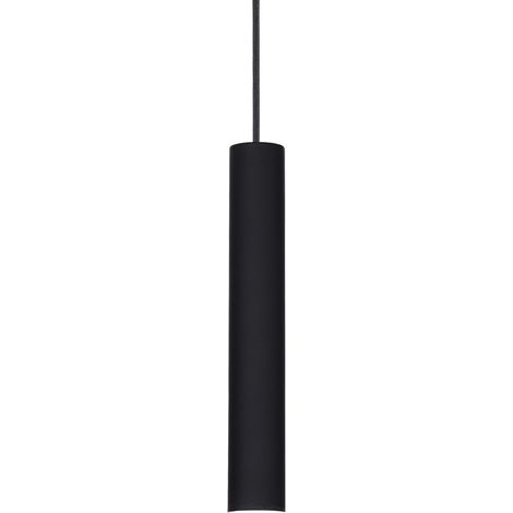 Sospensione Industrial-Minimal Tube Alluminio Nero Led 9W 3000K D4Cm (1/2)