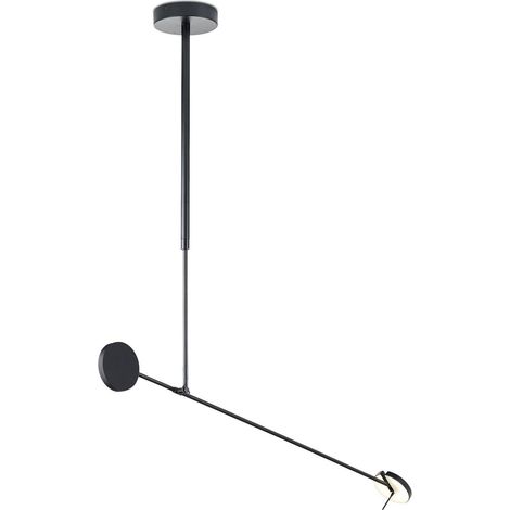 LedsC4 Invisible - Suspension LED 12.2W et 393lm avec Blanc Chaud 3000K. Diamètre 111cm. Structure en Aluminium. Coloris Noir