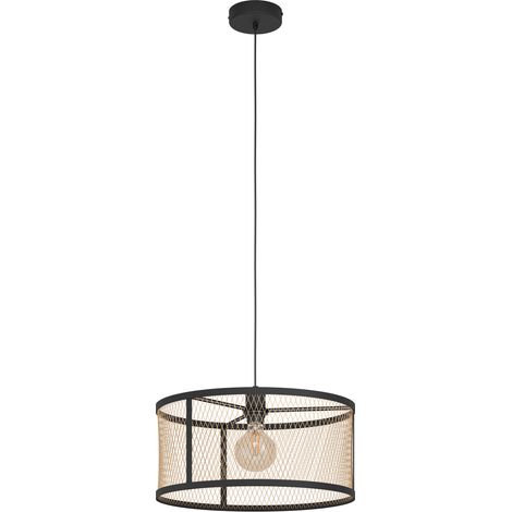 Suspension Dellow Eglo Noir/laiton E27 (1/3)