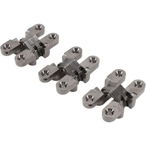 DEESSE SHOP-3 pièces 43mm Mini charnières de serrure de porte Invisible 180 degrés en alliage de Zinc charnière croisée pour armoire bote à bijoux (1/5)