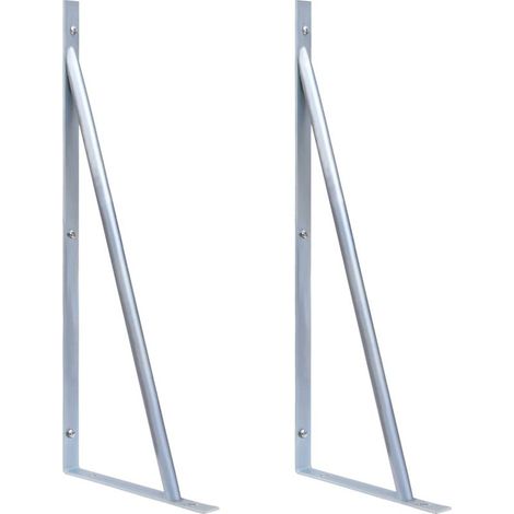 Supports de poteaux de clôture, 2 pièces. Acier galvanisé. (1/5)