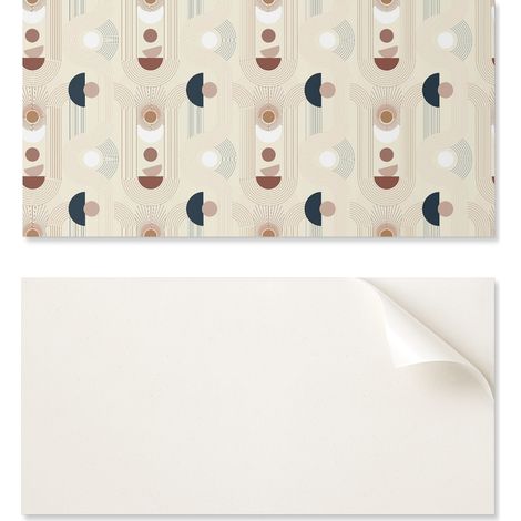 Revestimiento mural de vinilo autoadhesivo con gr谩ficos para cocina, 120 x 60 cm, estampado geom茅trico abstracto.