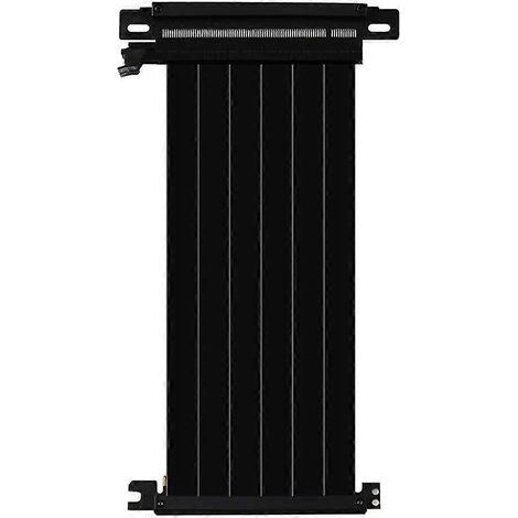 Câble d'extension pour carte graphique PCIe 4.0double adaptateur inversé PCIe x16 mâle vers femelle à 90°noir. (1/5)