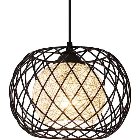 1 Lampe Suspension Métal Noir, Douille E27, Câble Réglable 100cm, Luminaire Industriel Pour Cuisine Salon Chambre