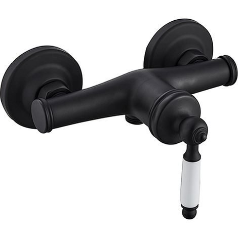 Edouard Rousseau – Mitigeur de douche ANTIGUA noir – Mécanisme cartouche céramique Ø 35 mm – Poignée ergonomique métal et ABS – Entraxe 150 mm