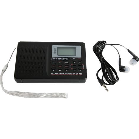 Radio AM FM SW avec fonction mémoire, touches rétroéclairées à faible perte, radio numérique portable à bande complète avec réveil