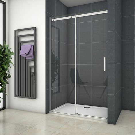 Schiebetür 8mm NANO ESG Nischentür 120x195cm Echtglas Duschabtrennung Duschtür Duschkabine Dusche Glastür (1/5)