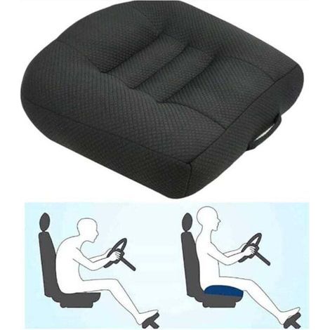 Coussin Voiture rehausseur, rehausseur voiture adulte, Coussin d'élévation de siège de Voiture pour Le soulagement et Le Confort avec Maille Respirante(noir) (1/4)