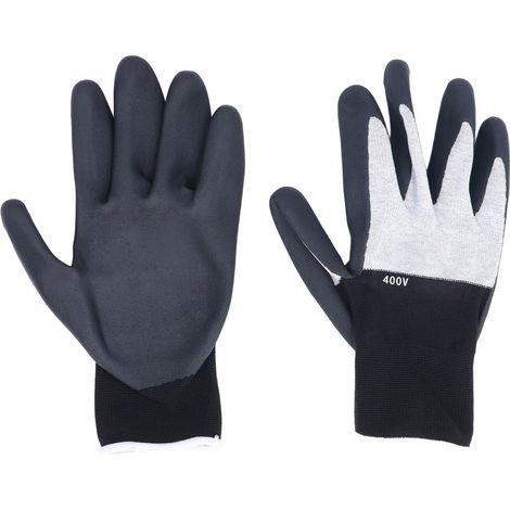 Gants isolés électricien Ortviai 400V Taille L Caoutchouc ignifuge antidérapant fibre aramide (1/5)