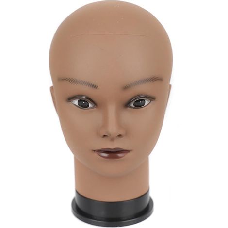 Tête de Mannequin Chauve for Femme Afro, for la Fabrication de Perruques, Chapeaux, Lunettes, présentoirs, cosmétologie, Maquillage, Coiffure(Afro Head Pins) (1/5)
