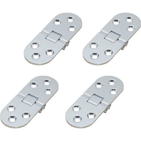 4 bisagras de mesa plegables, bisagras de puerta de armario plegables planas, máquina de coser de borde redondo de metal de zinc, bisagra de estante plegable para muebles de mesa, para armario de mueb (1/5)