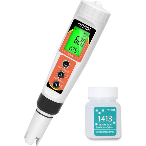 pH Mètre Électronique, pH Mètre EC TDS Pour L'hydroponie, Testeur PPM de Conductivité pH Avec Liquide D'étalonnage EC, Costume Pour Hydroponie, Eau Potable, Brassage, Piscine, Aquarium (1/5)