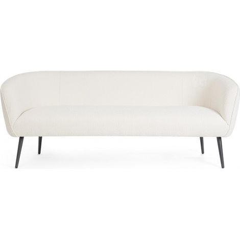 Divano Bouclé Bianco Moderno da Interno - AVERY - Dimensione: 3 posti - Colore: Bianco (1/5)