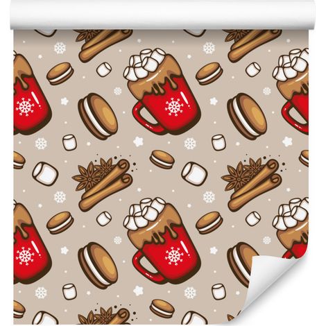 Papier peint « Bonbons de Noël » pour salon et chambre 50x1000 cm (1/5)
