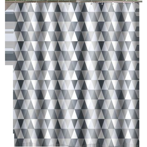 Shower curtain 200 x 220 cm (200 x 220 cm width, 220 cm height), waterproof polyester fabric anti-bacterial, anti-mold, washable