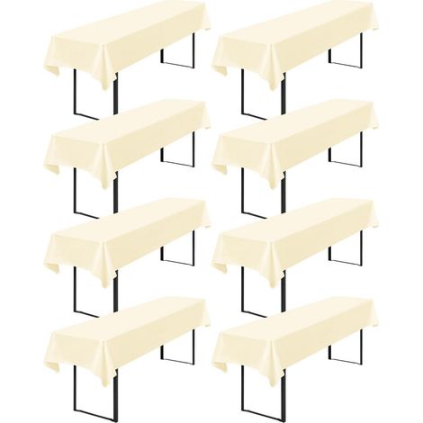 8er-Pack Tischdecke Bierzeltgarnitur 100x250cm Beige, wasserdicht, Polyester