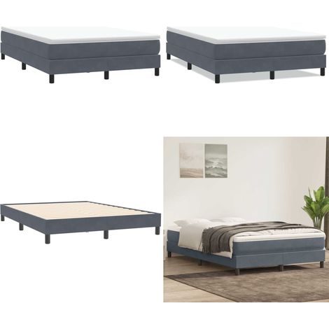 vidaXL Sommier à lattes de lit sans matelas gris foncé 140x210 cm (1/5)