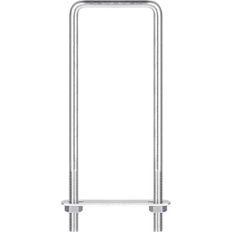 Carré U-Boulons, 2 Ensembles 62mm(2.44") Interne Largeur 200mm Longueur M8 304 Inox Acier U Pince Boulon avec Écrous et Plates, pour Remorque Bateau (1/5)
