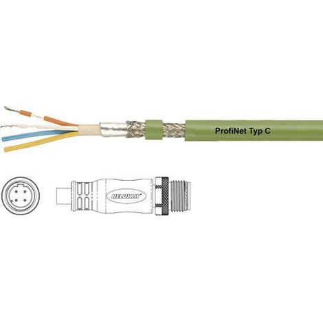 Câble de raccordement HELU PROFInet C PUR CMX M12 D 806481 M12 mâle, droit 0.50 m Nombre de pôles: 4