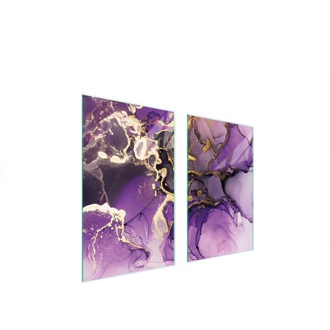 GLASSCHUTZPLATTE FÜR HERD 75x52 LILA (1/5)