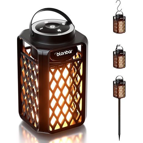 blonbar Portable Wireless Bluetooth Speaker, 10W Speaker with Flame, IP65 Waterproof Outdoor Bluetooth Speaker Light for Travel/Outdoor, Patio, Garden (1/5)