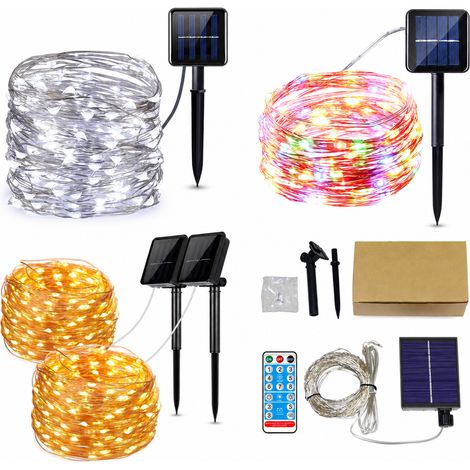 Guirlande LED Solaire Multicolore 100 m 1000 LED, 8 Modes, Étanche pour Jardin et Noël (1/5)