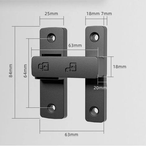 Cerrojo redondo para puerta, fabricado en aleación de zinc, 63 mm de diámetro, con acabado arenado negro, para montaje en superficie (con placa de montaje C216). (1/5)