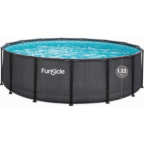 Piscine tubulaire ronde Funsicle noire Ø4,57m x h1,22m
