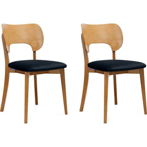 KONSIMO Esszimmerstühle LYCO 2 St Gestell aus Massivholz, Marineblau, Stoff/Holz, Scandinavian, 47x80,5x45 cm (1/5)