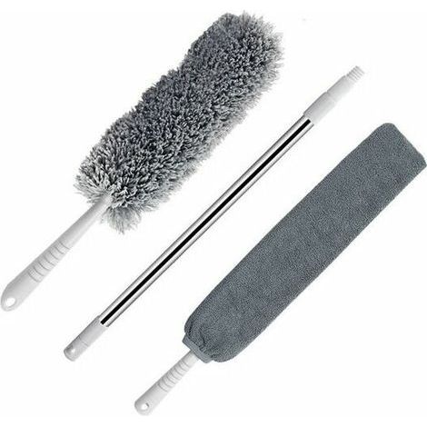 Nettoyeur de poussière rétractable à manche longue, brosse de chevet, outils de nettoyage pour espace, vadrouille de sol Flexible, outil de nettoyage domestique,Set B,États unis (1/5)