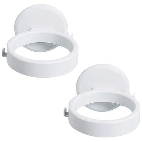 CSPARCV 9.5 x 2.5 cm 2-piece hairdryer holder, hairdryer bracket, hairdryer stand, self-adhesive holder without drilling, wall-mounted hairdryer holder – White