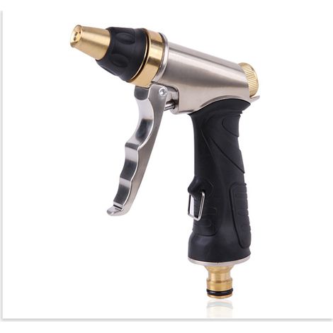 Pistolet d'arrosage avec buse en laiton, avec buse 4 modes d'arrosage, pour laver les voitures, les animaux domestiques, arroser le jardin (1/5)