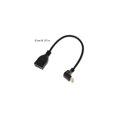 Mini USB coudé à 90 degrés, compatible HDMI mâle vers HDMI femelle - coudé vers le bas