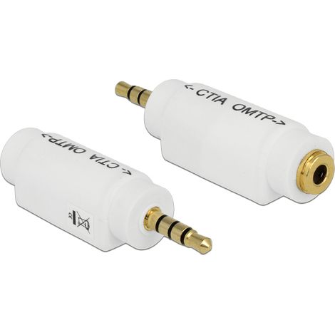 Adaptador jack tetrapolar 3,5 mm CTIA a OMTP cambio pines